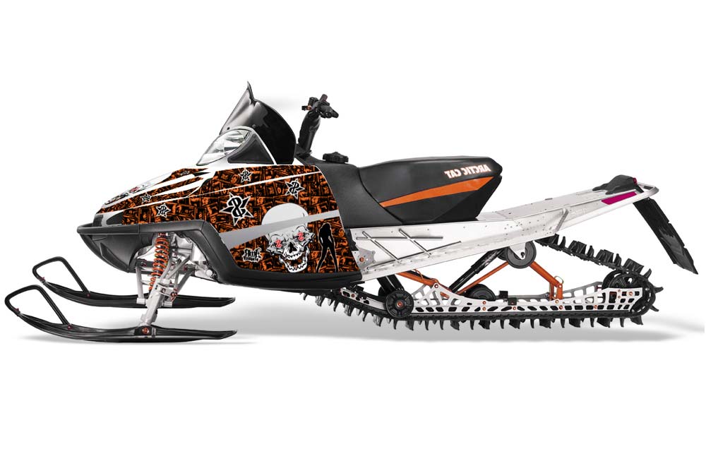 Arctic Cat M Series Crossfire Sled Graphics: Showoff - Orange Snowmobile Graphic Decal Wrap Kit
