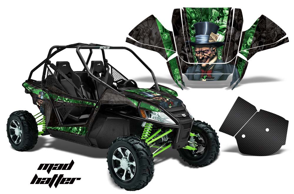 Arctic Cat Wildcat Utv Graphics Mad Hatter Black Green Side By Side Graphic Decal Wrap Kit Utv Graphic Kits Graphic Kits