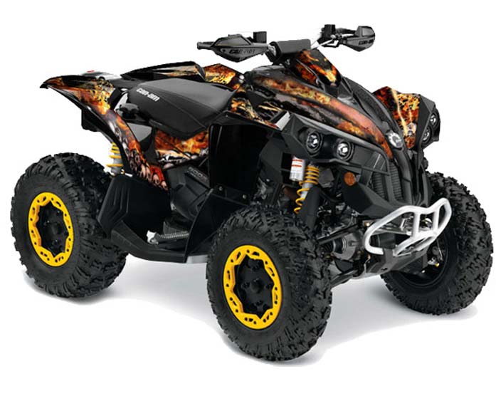 Graphic Kit CanAm Renegade X//R ATV Quad Decals Wrap Can Am 500//800//1000 ICE YLLW