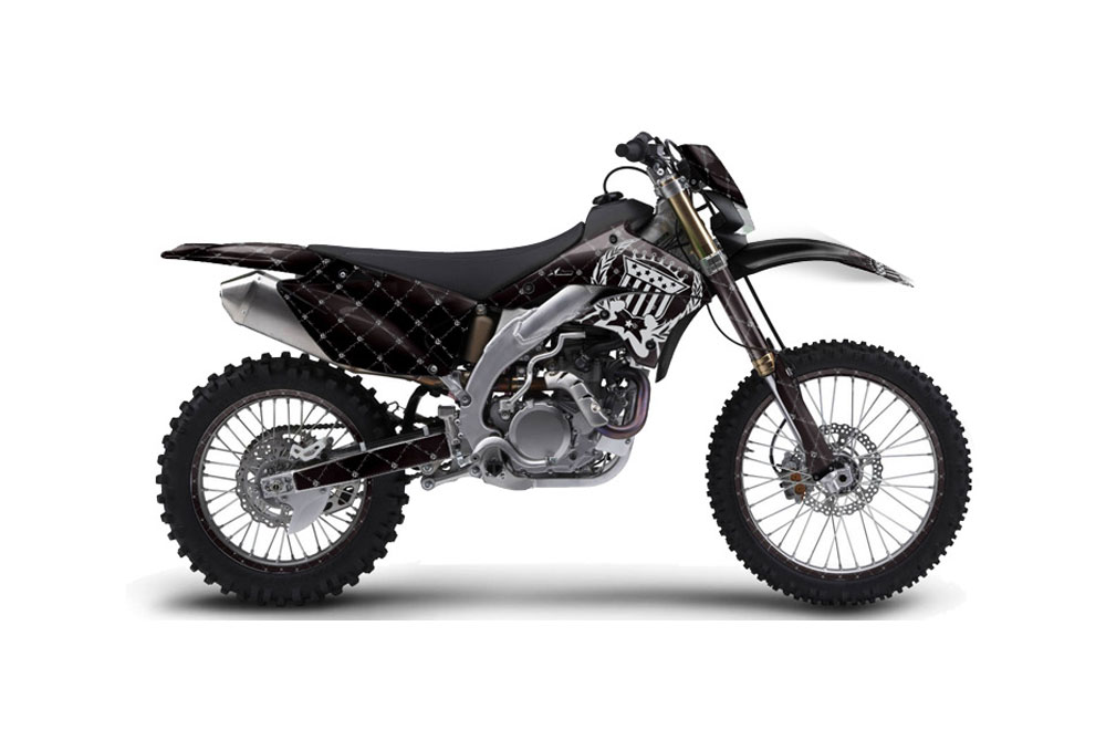 Kawasaki KLX450 Bike Graphics: Silver Star Reloaded - Black MX Graphic Wrap Kit | Dirt Bike Graphics | Graphic Kits
