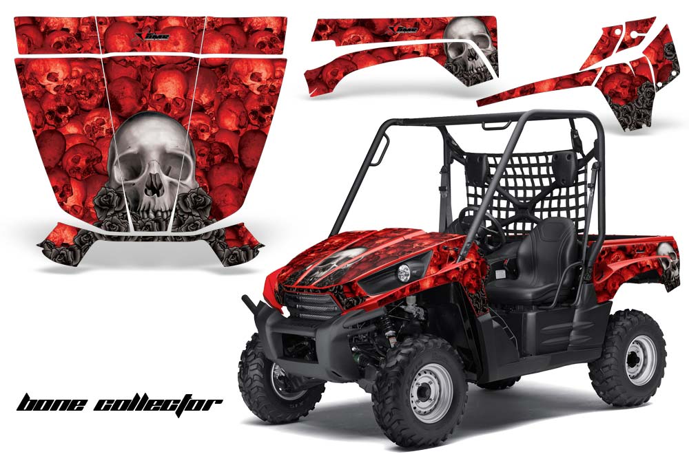 Kawasaki Teryx 750 UTV Graphics: Bone Collector - Red Side by Side Graphic Decal Wrap Kit