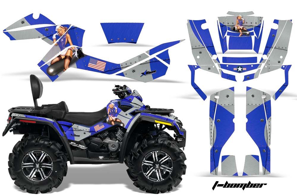 Can Am Outlander MAX 500,650,850 ATV Graphics: T Bomber - Blue Quad ...