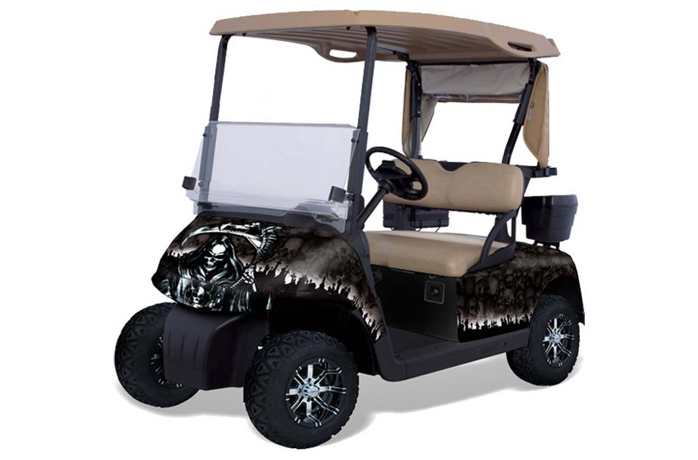 EZ-GO Golf Cart Graphics: Reaper - Black Golf Cart Graphic Decal Kit