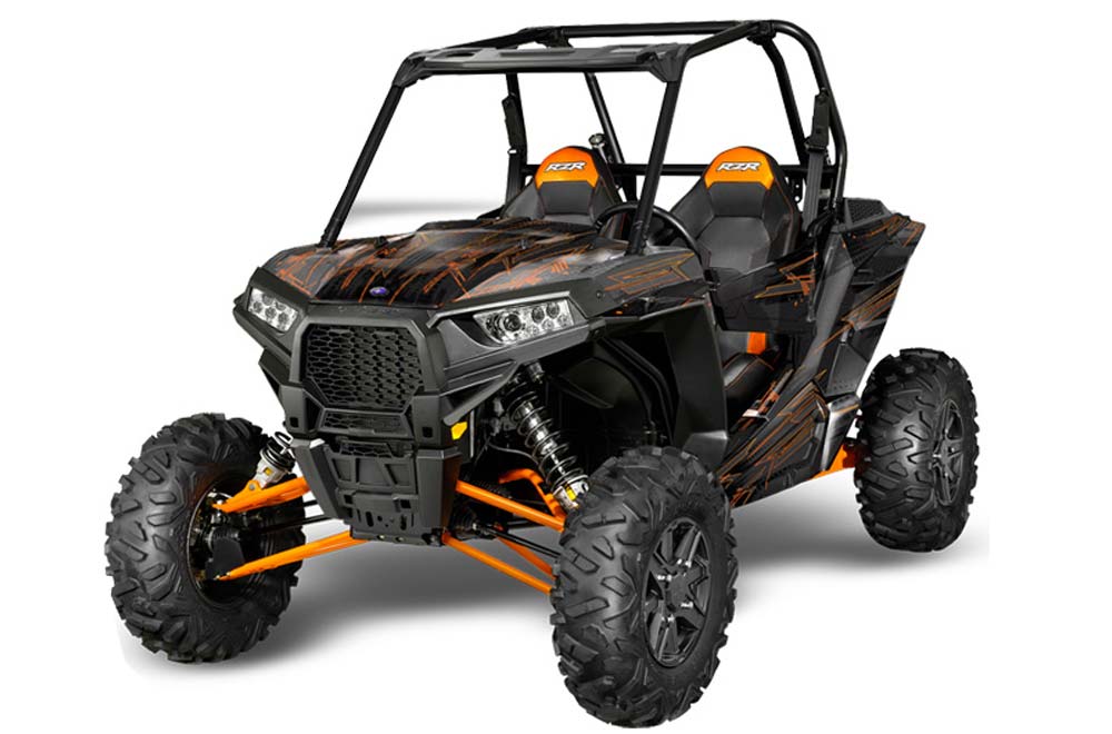 Polaris RZR 1000 XP Graphics: The Grid - Orange Side by Side Graphic