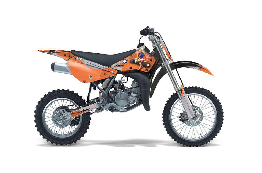 Suzuki RM 85 Dirt Bike Graphics: T Bomber - Orange MX Graphic Wrap Kit ...