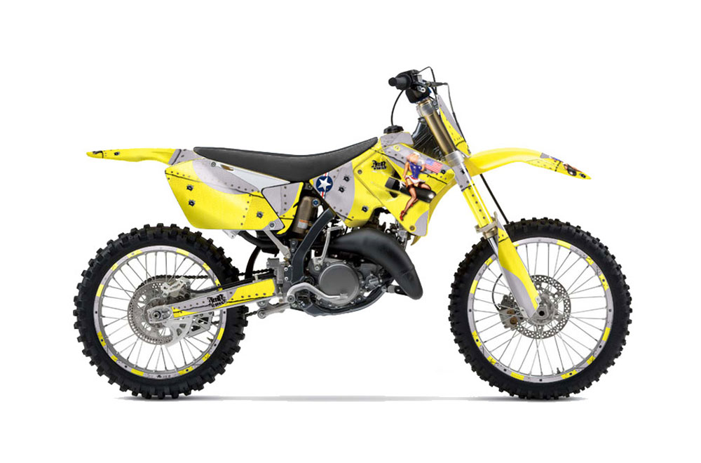 Suzuki RM 250 Dirt Bike Graphics: T Bomber - Yellow MX ...