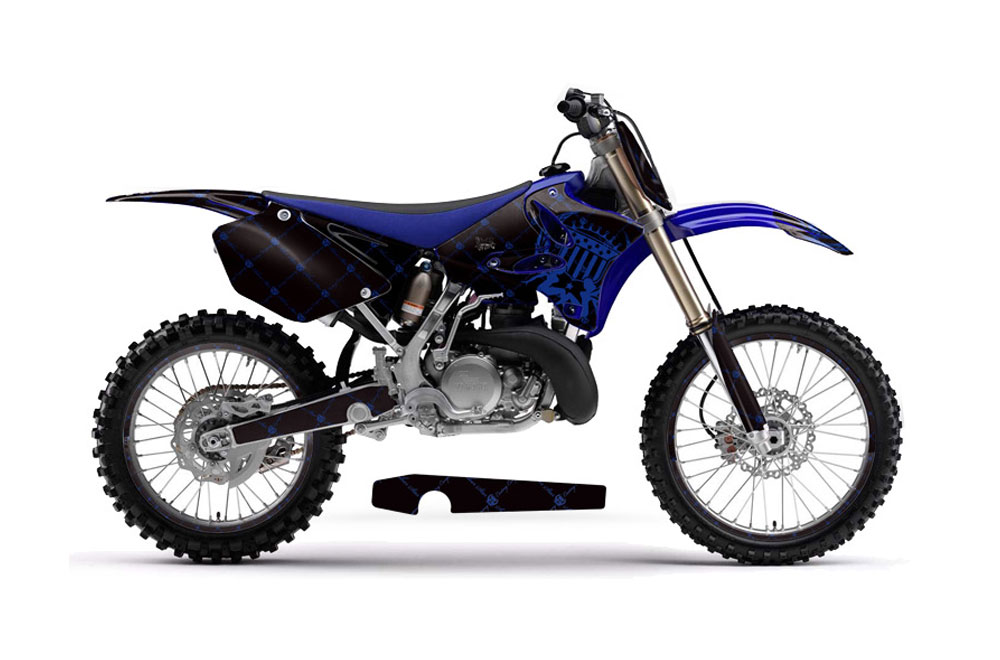 blue and black dirt bike